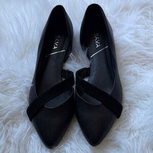 Anthropologie SAVA SOFTWALK D'ORSAY LENNOX FLATS SHOE Black size 39 US 8